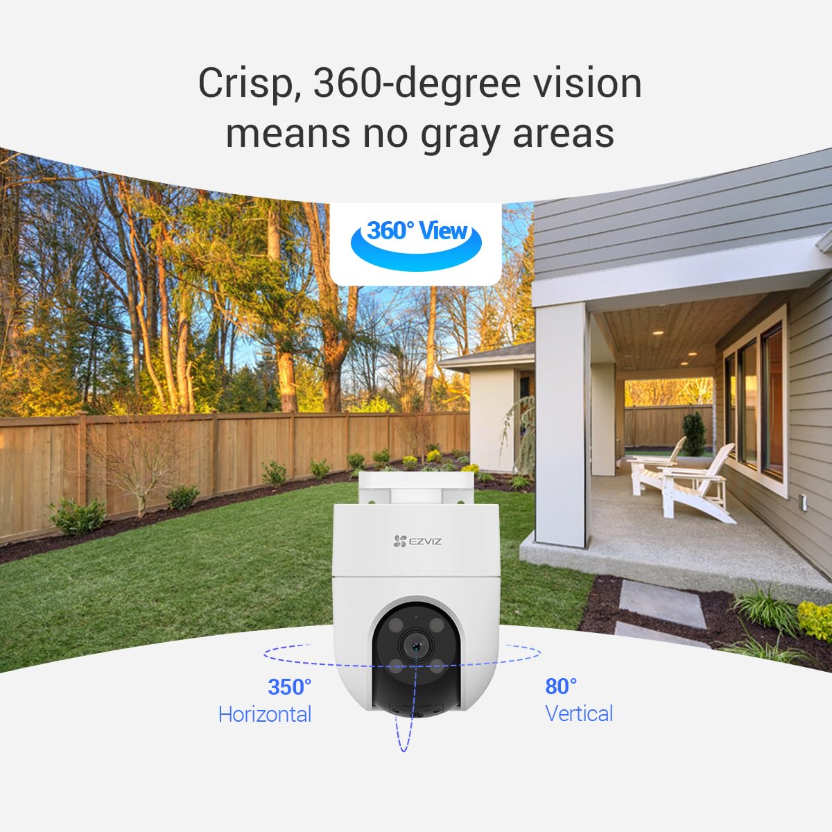 Picture of EZVIZ Outdoor Security Camera, 3MP 2K, Pan/Tilt WiFi Camera, CCTV Camera, Color Night Vision, Auto-Tracking, Human Detection, 2-Way Talk, SD Card, H8C