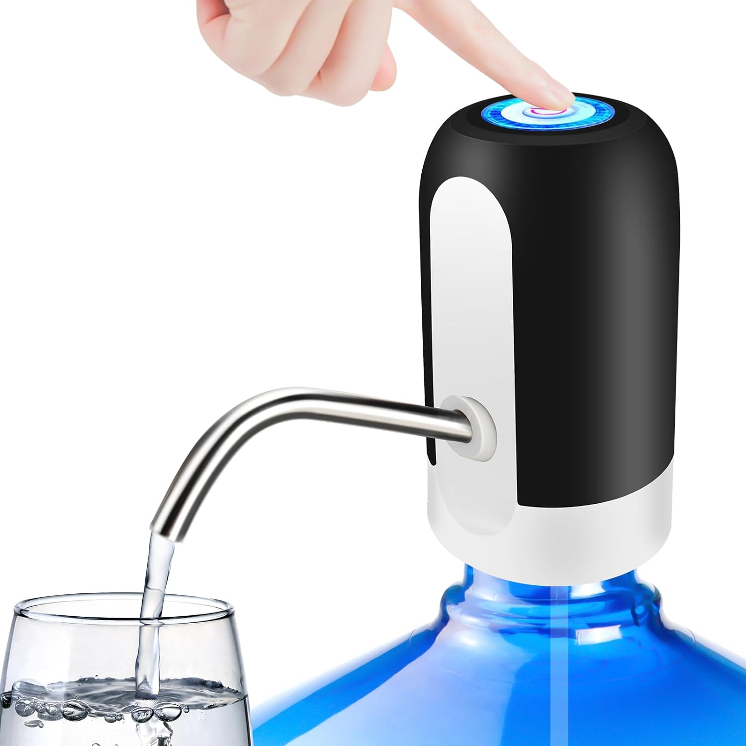 Picture of Automatic Drinking Water Pumper - Electric Rechargeable Drinking Water Bottle Pump for 2-5 Gallon Jugs USB Charging Portable Water Dispenser Pump, Water Bottle Tap dispenser for Home, Office, Outdoor Activities