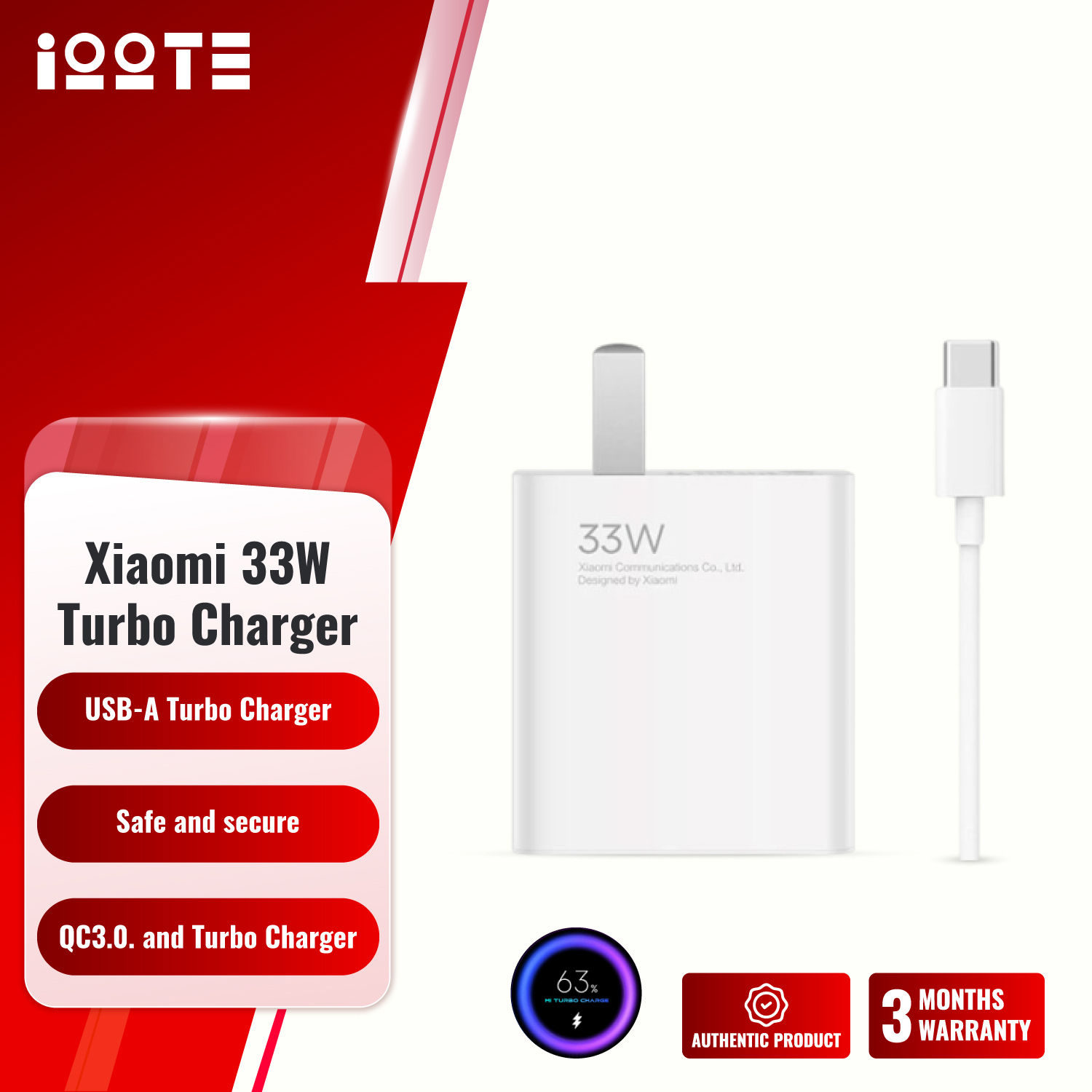 Xiaomi 33W Turbo Fast Charger Adapter with Type C Cable Power Adapter Suit  iOOTEonline shop bangladeshothoba.com