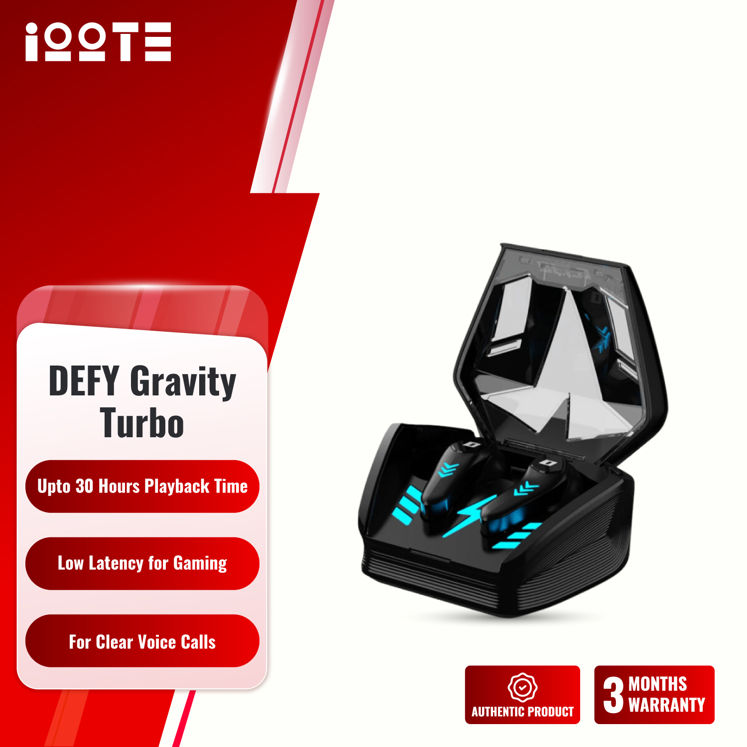 DEFY Gravity Turbo TWS Earbuds with 50ms Low Latency for Gaming  iOOTEonline shop bangladeshothoba.com