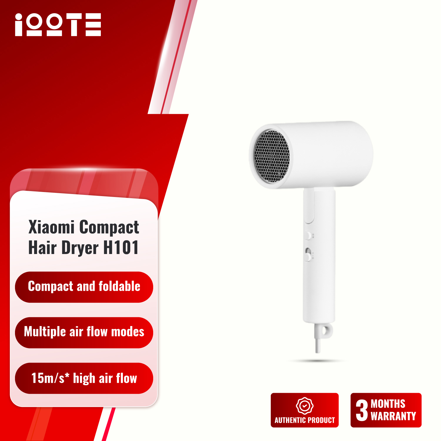Xiaomi Mijia H101 Compact Hair Dryer 1600W  iOOTEonline shop bangladeshothoba.com