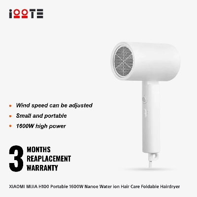 XIAOMI MIJIA H100 Portable 1600W Nanoe Water ion Hair Care Foldable Hairdryer  iOOTEonline shop bangladeshothoba.com