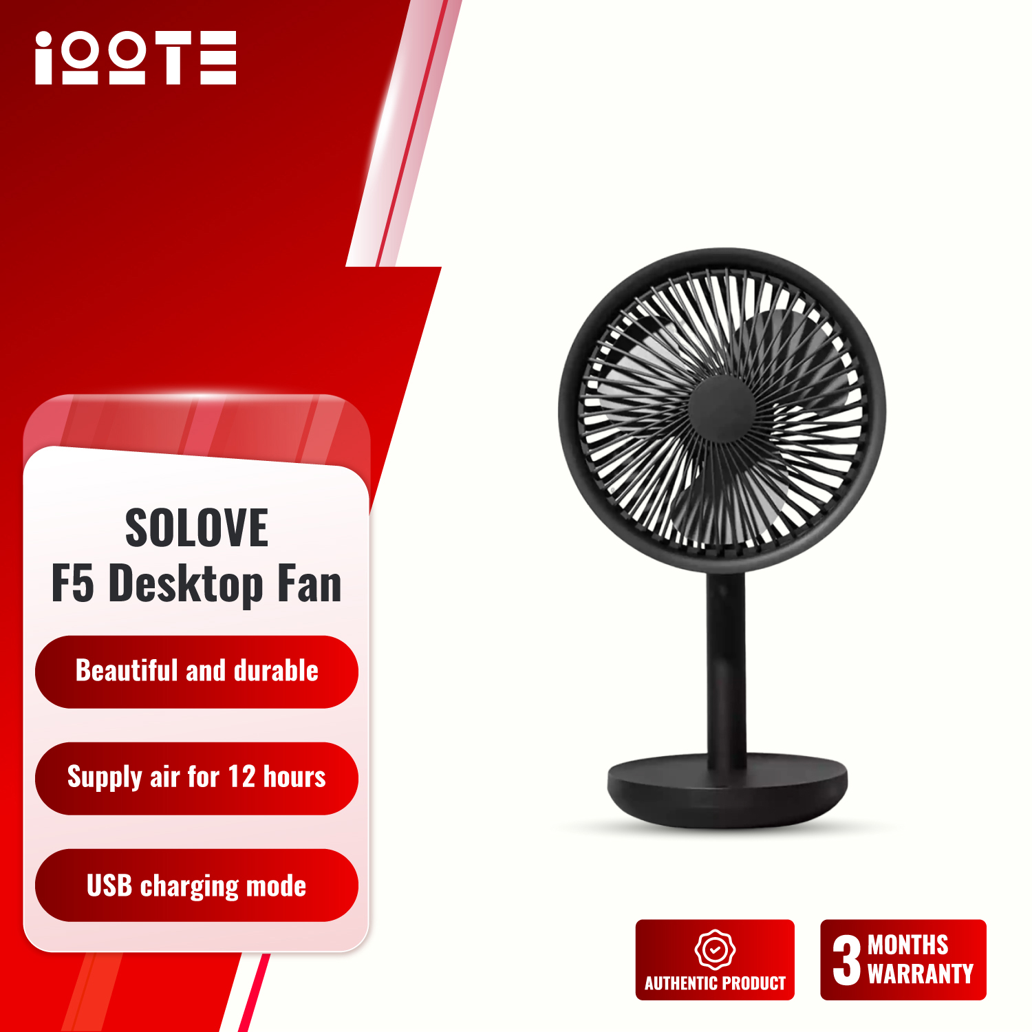 Xiaomi Solove F5 USB Desktop Fan 4000mAh Battery  iOOTEonline shop bangladeshothoba.com