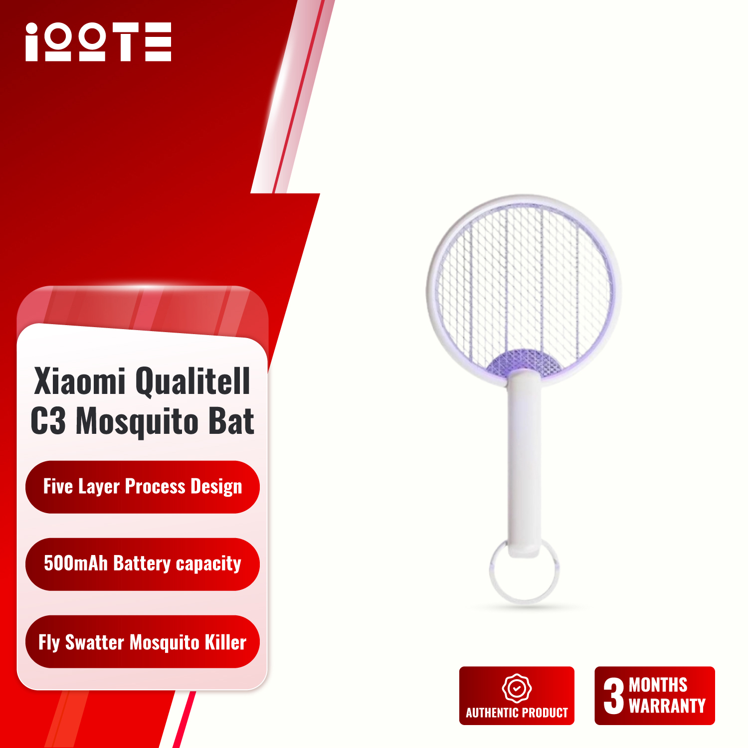 Xiaomi Qualitell C3 Powerful Electric Mosquito Swatter Bat  iOOTEonline shop bangladeshothoba.com