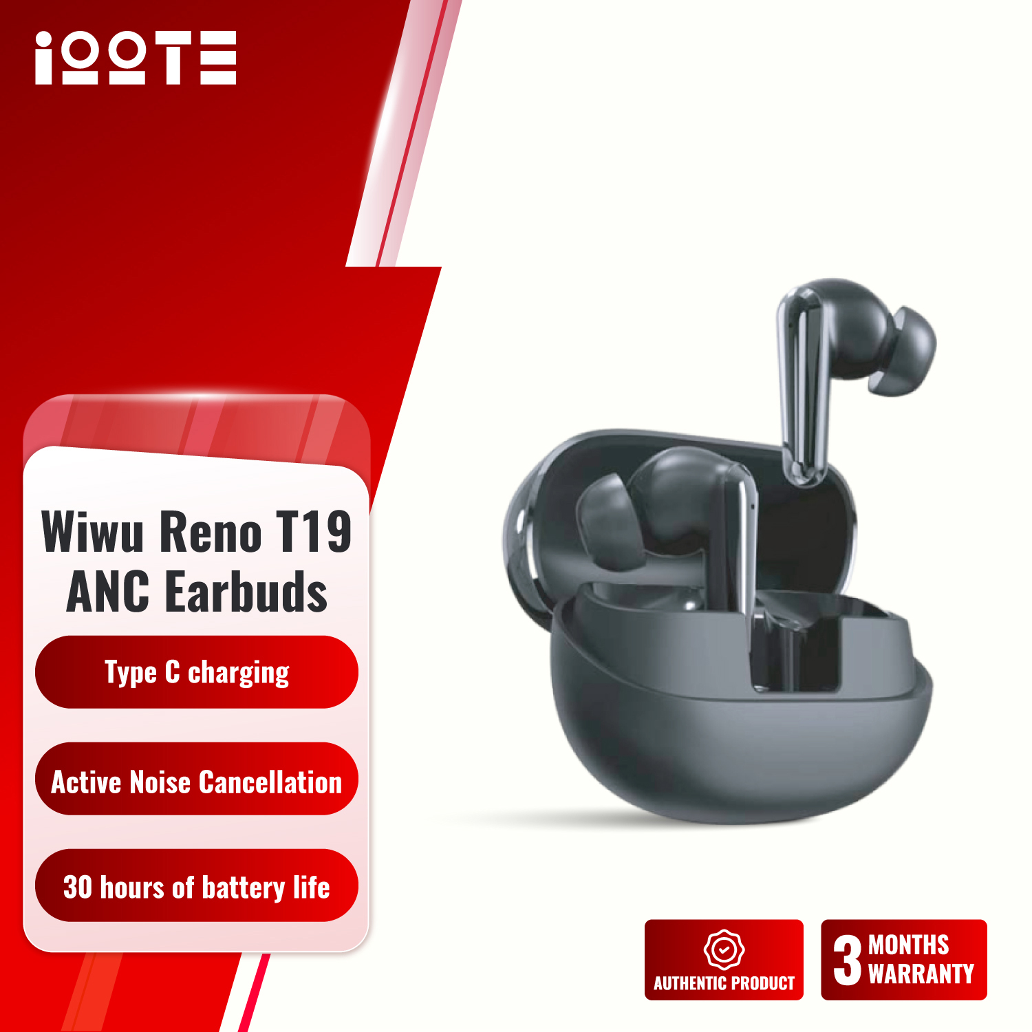 Wiwu Reno T19 ANC True Wireless Earbuds  iOOTEonline shop bangladeshothoba.com