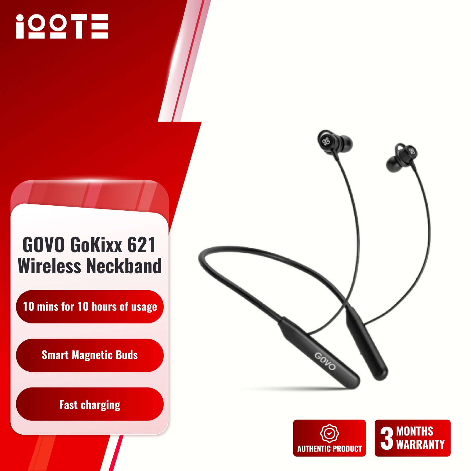 GOVO GOKIXX 621 Bluetooth Neckband, 22 Hours Battery, ENC Technology, Fast Charge  iOOTEonline shop bangladeshothoba.com