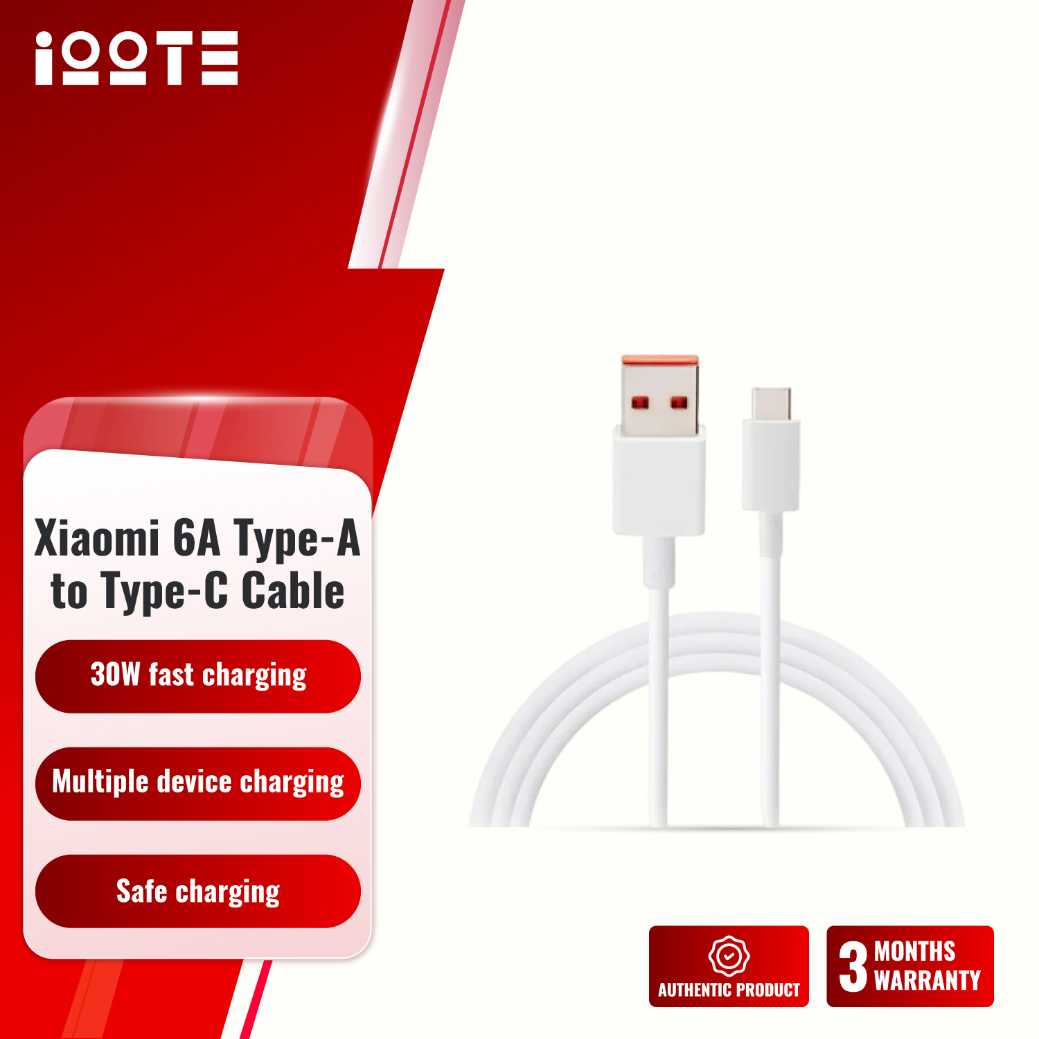 Xiaomi 6A Type-A to Type-C Cable (BHR4915CN)  iOOTEonline shop bangladeshothoba.com