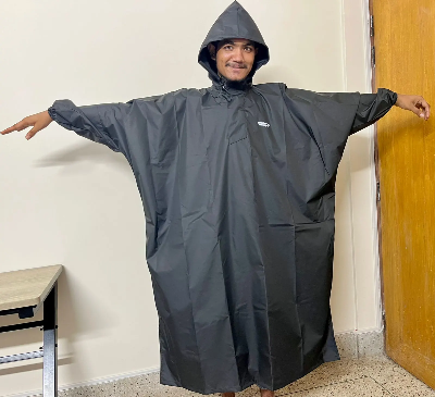 Picture of Gv waterproof outdoor raincoat Hooded sleeve waterproof poncho-Black
