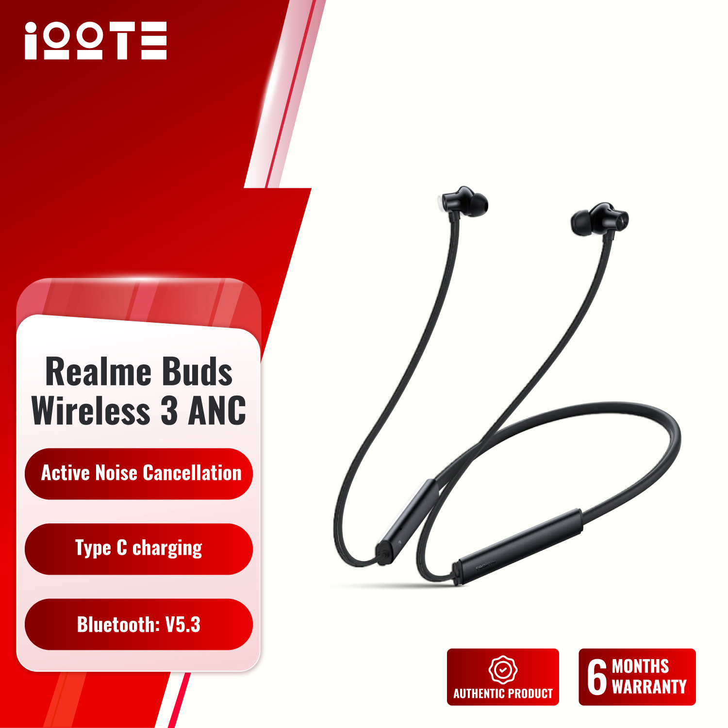 Realme Buds Wireless 3 ANC Neckband | 40 hours Playback | 45ms ultra-low latency | 30dB ANC with 360 degree Spatial Audio Effect  iOOTEonline shop bangladeshothoba.com