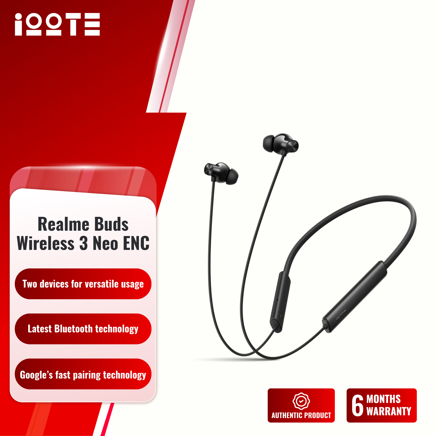 Realme Buds Wireless 3 Neo ENC Neckband | Bluetooth version 5.4 | 32 Hours Playback, Fast Charge 10 mins Charge for 6 hrs Playback  iOOTEonline shop bangladeshothoba.com