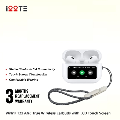 WiWU T22 ANC True Wireless Earbuds with LCD Touch Screen  iOOTEonline shop bangladeshothoba.com