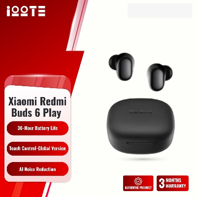 Xiaomi Redmi Buds 6 Play | 10mm Dynamic Driver | AI Noise Reduction | Up to 36-Hour Battery Life | Bluetooth® 5.4 | Touch Control - Global Version - (Black)  iOOTEonline shop bangladeshothoba.com