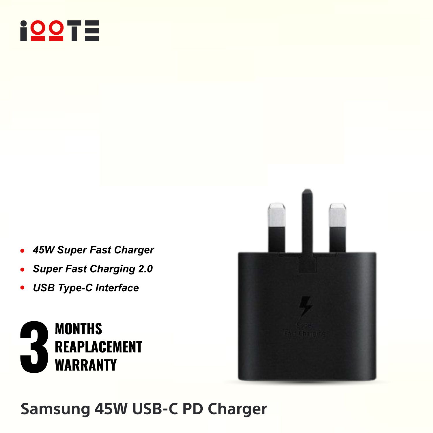 Samsung 45W USB-C PD Charger EP-TA845-Black  iOOTEonline shop bangladeshothoba.com