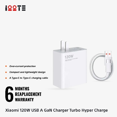 Xiaomi 120W USB A GaN Charger Turbo Hyper Charge  iOOTEonline shop bangladeshothoba.com