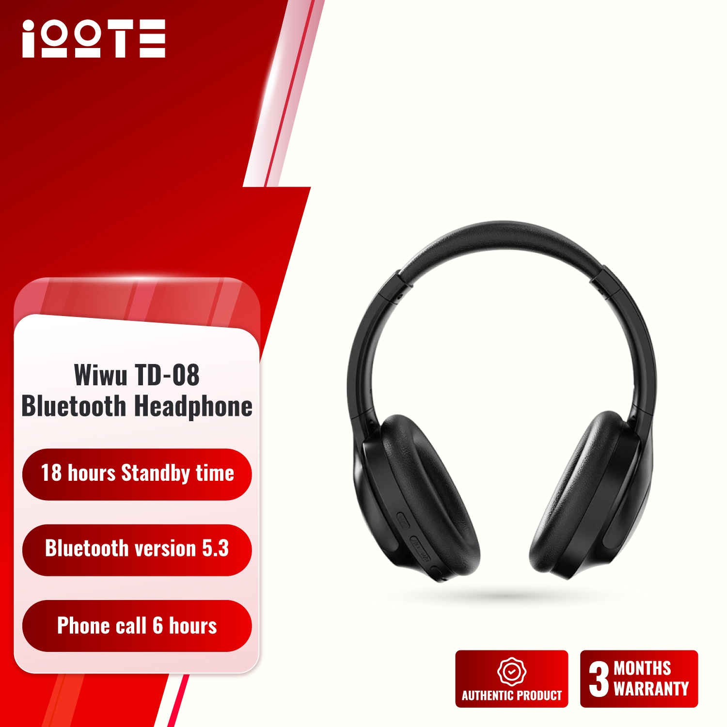 Wiwu Elite Headset Bluetooth Over-Ear Headphone TD-08  iOOTEonline shop bangladeshothoba.com