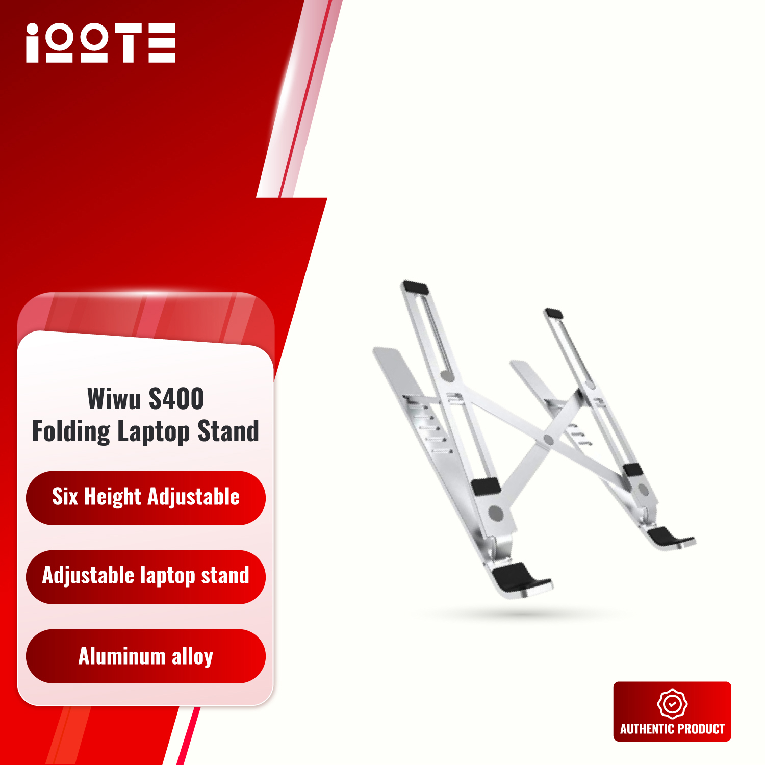 WiWu S400 Folding Adjustable Aluminium Laptop Stand  iOOTEonline shop bangladeshothoba.com