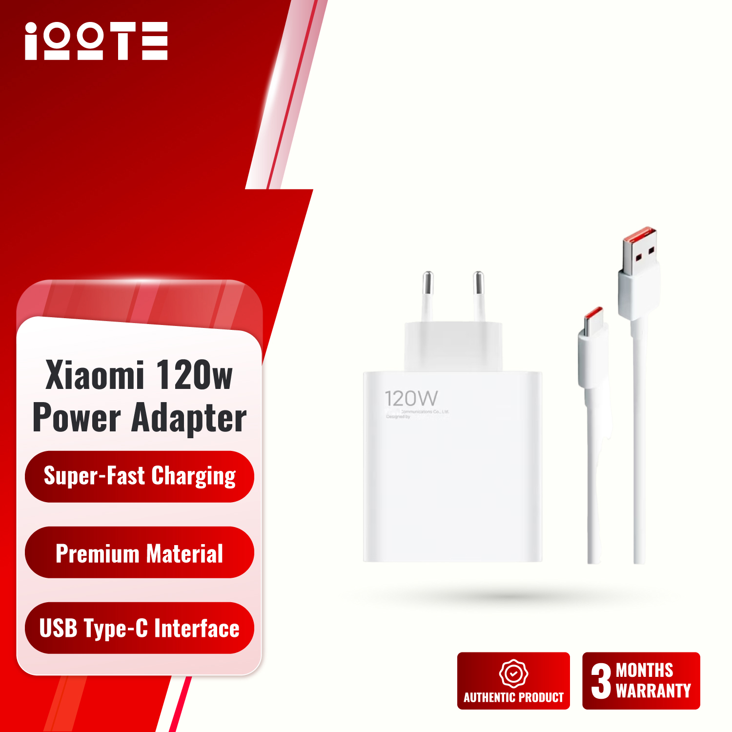 Xiaomi 120w Power Adapter Suit with Type C Cable  iOOTEonline shop bangladeshothoba.com
