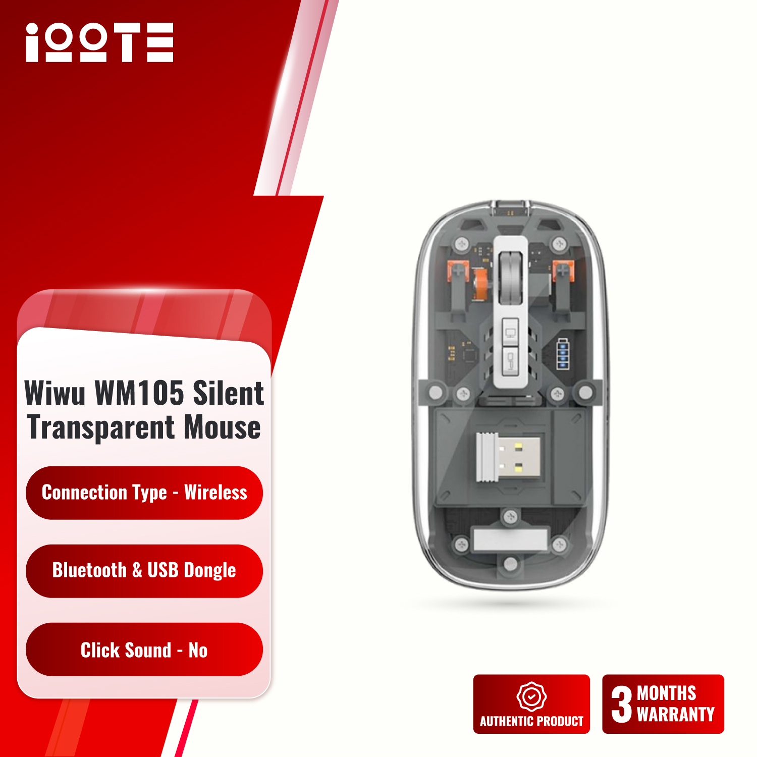 WiWU WM105 Crystal Magnetic Wireless Mouse  iOOTEonline shop bangladeshothoba.com