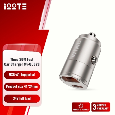 WIWU WI-QC028 30W Nano Car Charger-Titanium  iOOTEonline shop bangladeshothoba.com