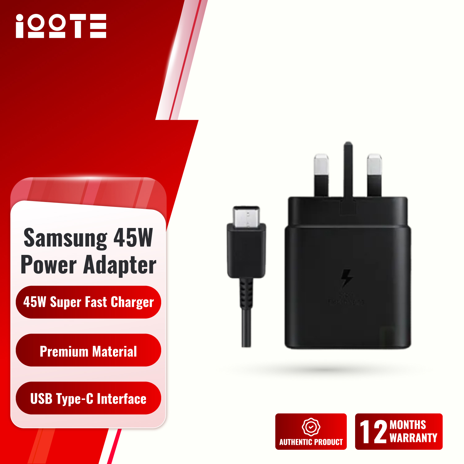 Samsung 45W Power Adapter with USB-C Cable (3 Pin) (EP-T4511)  iOOTEonline shop bangladeshothoba.com