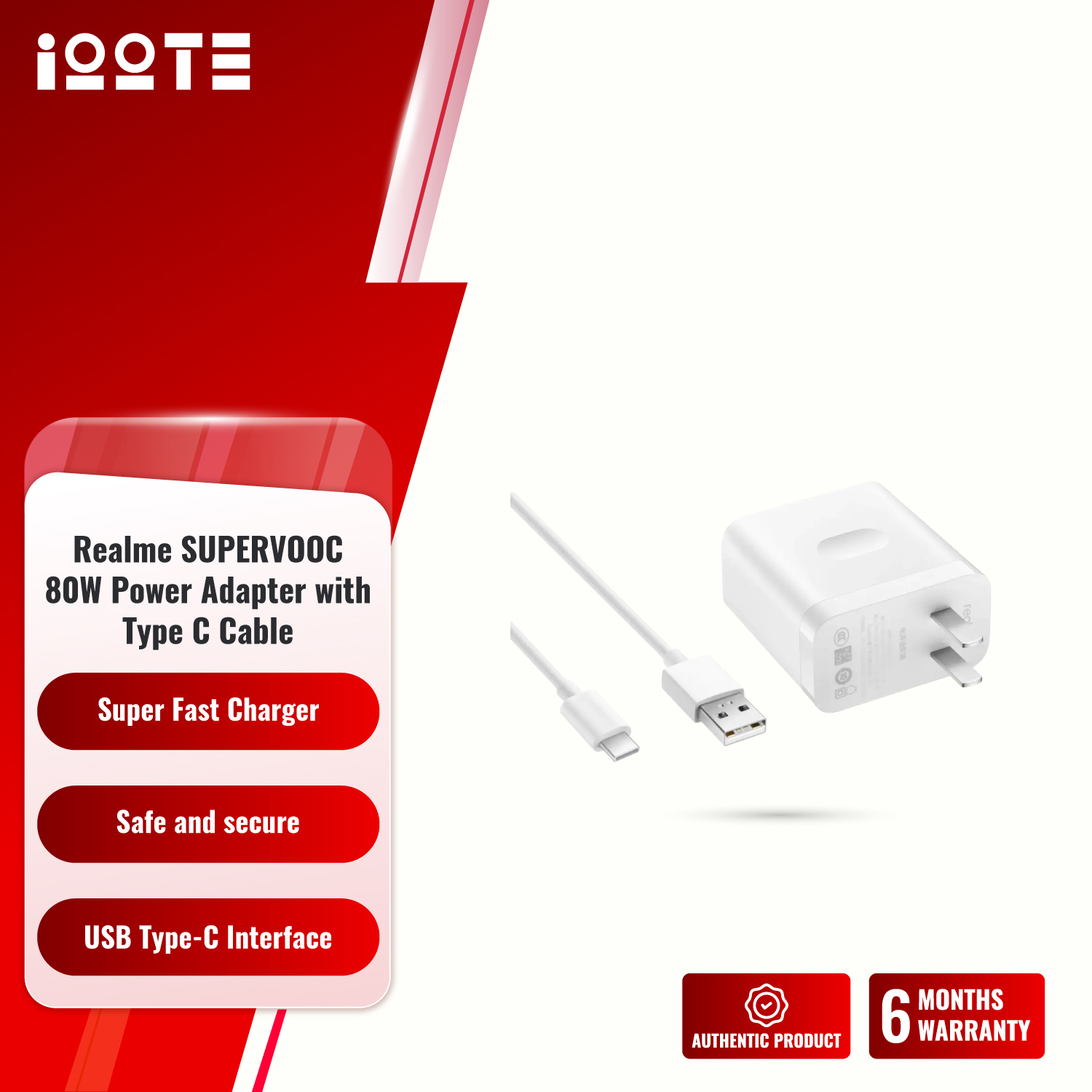 Picture of Realme SUPERVOOC 80W Power Adapter with Type C Cable