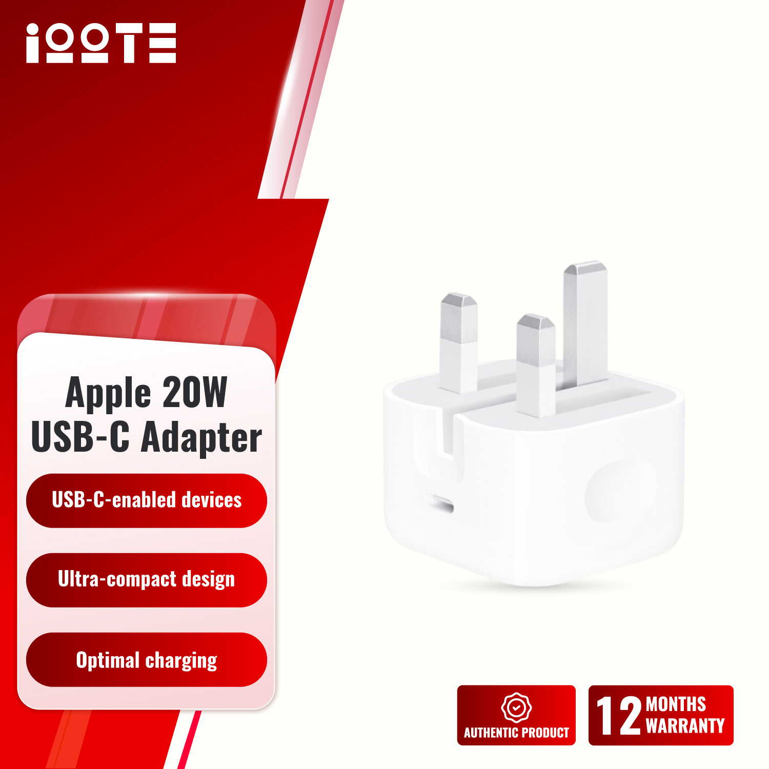 Apple 20W USB-C Power Adapter Folding Pins (A2344)  iOOTEonline shop bangladeshothoba.com