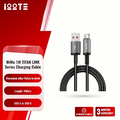 WiWU 1M Aluminum alloy Nylon braided TITAN LINK Series Charging Cable with USB-A to Type C #Wi-C054  iOOTEonline shop bangladeshothoba.com