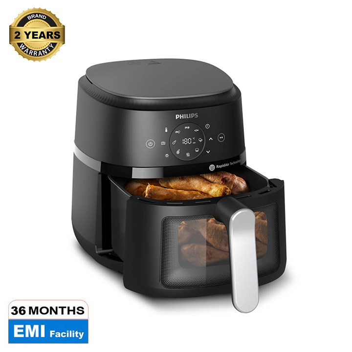Picture of PHILIPS Air Fryer NA221 with touch panel, 1700W, 4.2 Liter, with Rapid Air Technology ,Cooking window, Extra Large (Black) (Best price)