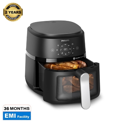 Picture of PHILIPS Air Fryer NA221 with touch panel, 1700W, 4.2 Liter, with Rapid Air Technology ,Cooking window, Extra Large (Black) (Best price)