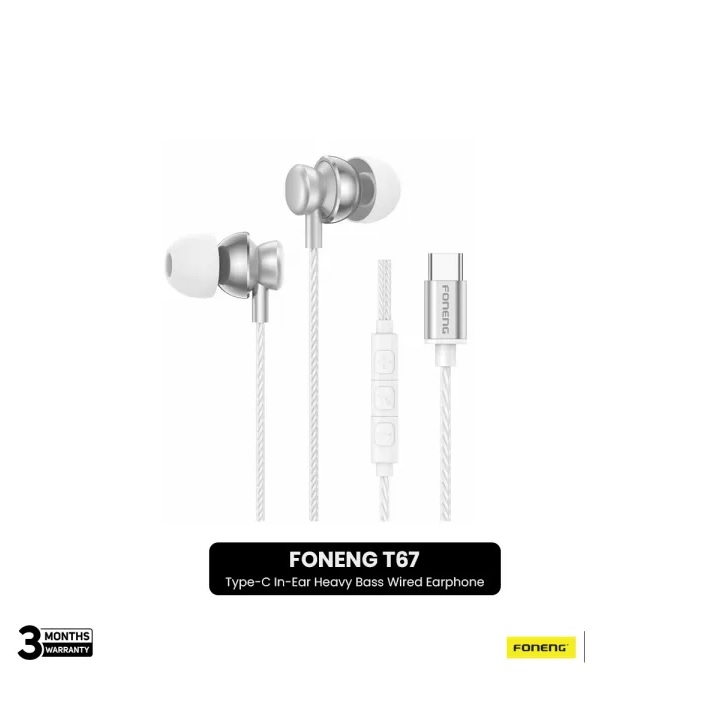 Picture of FONENG T67 Type-C In-Ear Heavy Bass Wired Earphone