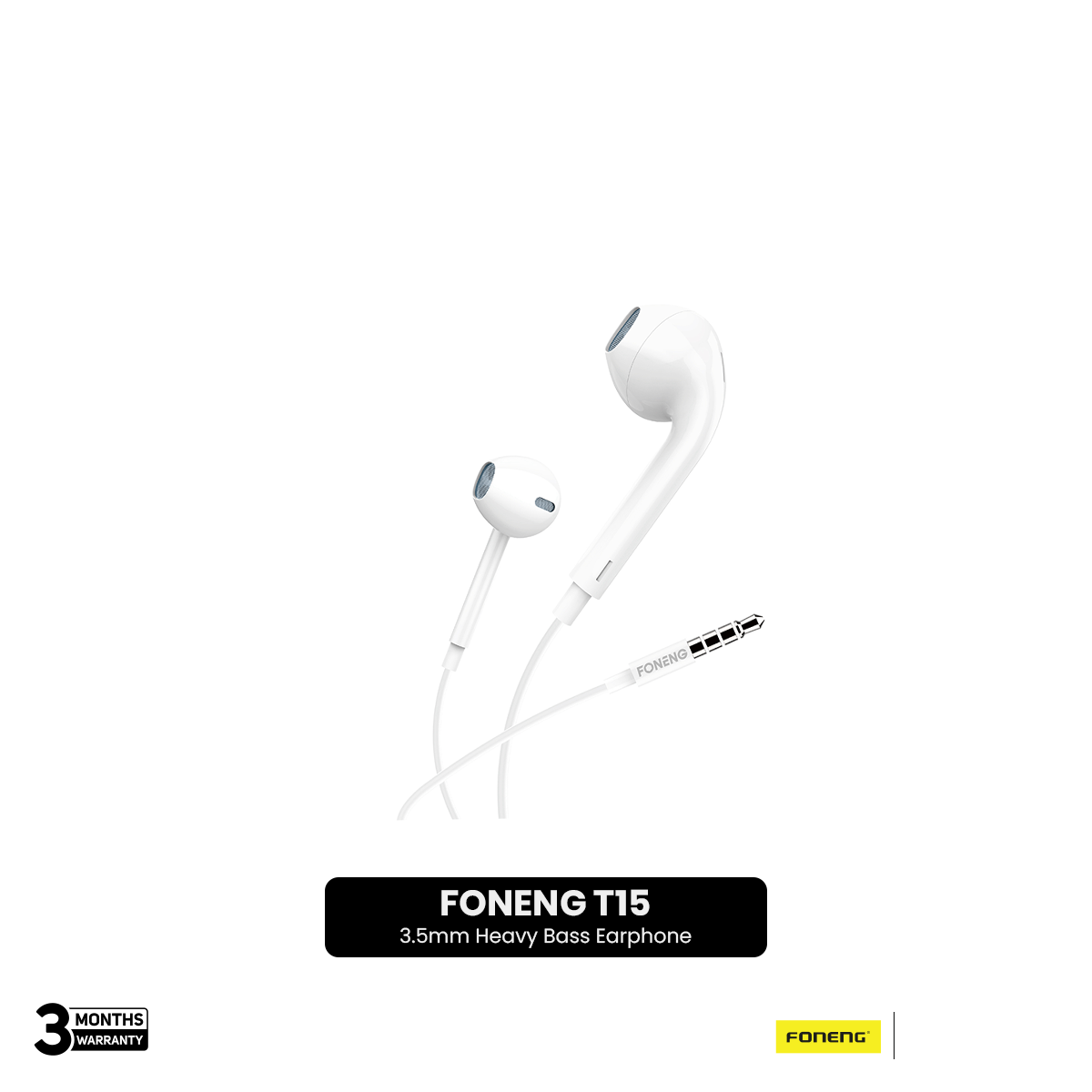 Picture of FONENG T15 Half-In-Ear 3.5mm Heavy Bass Earphone