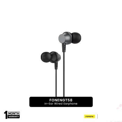 Picture of FONENG T58 Angled In-Ear Wired Earphone - Black
