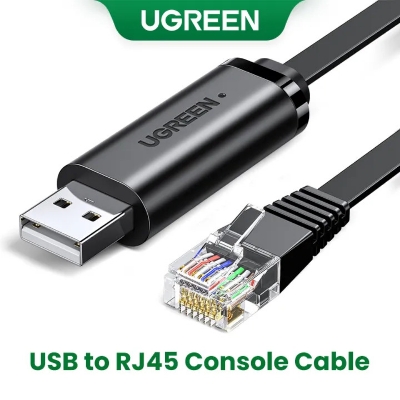 Picture of UGREEN USB to RJ45 Console Cable RS232 Serial Adapter for Cisco Ro-uter USB RJ 45 8P8C Converter USB Console Cable