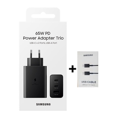 Picture of Samsung Original 65W Tri Port, Type-C & USB-A, Super Fast Charger