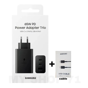 Picture of Samsung Original 65W Tri Port, Type-C & USB-A, Super Fast Charger