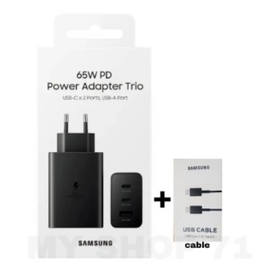 Picture of Samsung Original 65W Tri Port, Type-C & USB-A, Super Fast Charger