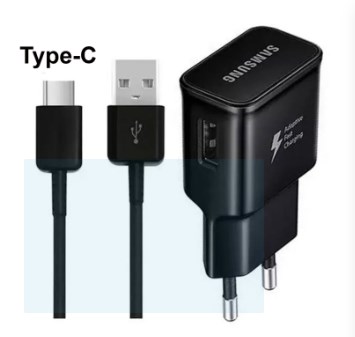 Picture of Samsung Adaptive Fast Charger Type C For Samsung Galaxy S3 S4 S5 S6 S6 EDGE S7 S8 Edge Quick Charge Power Adapter With Micro USB Type-C Cable - Black & White