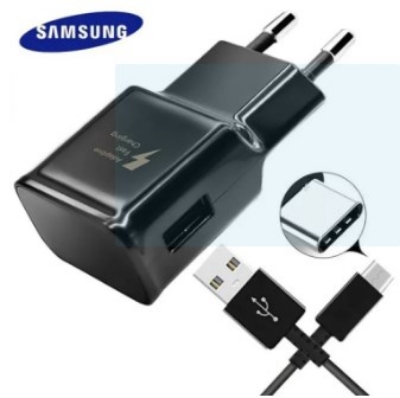 Picture of Samsung Adaptive Fast Charger Type C For Samsung Galaxy S3 S4 S5 S6 S6 EDGE S7 S8 Edge Quick Charge Power Adapter With Micro USB Type-C Cable - Black & White
