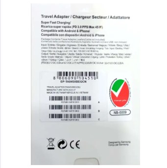 Picture of Samsung 45W USB-C Super Fast Charging Adapter Wall Charger