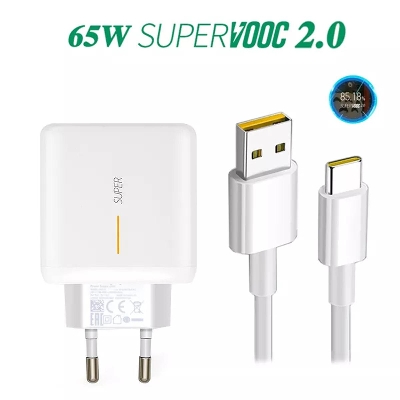 Picture of 65W Premium Quality Super Vooc Smart Charger Usb Type-C Power Adapter For Realme,Oppo - Charger