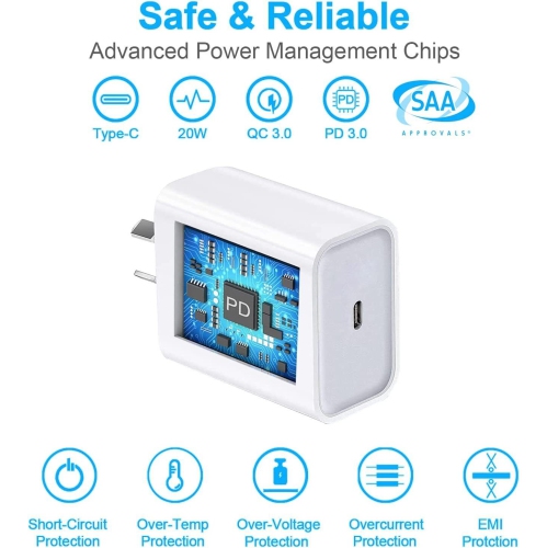 Picture of 20W Type C Fast PD Wall Charger for iPhone 15/15 Pro/15 Plus/15