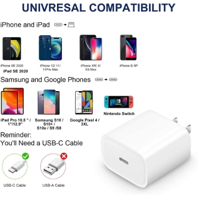 Picture of 20W Type C Fast PD Wall Charger for iPhone 15/15 Pro/15 Plus/15