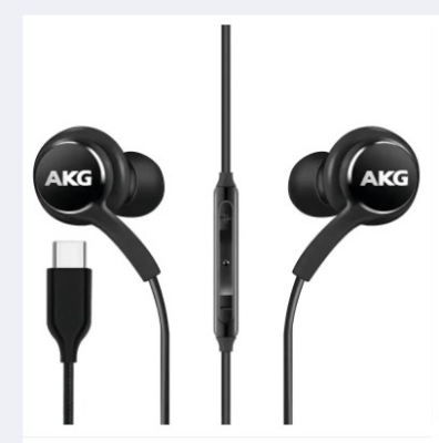 Picture of AKG Type C Stereo Earphones for all Android Mobile and Tab - Designed by AKG - with Microphone and Volume Remote Type-C Connector-Black with box by A to Z Accessories BD