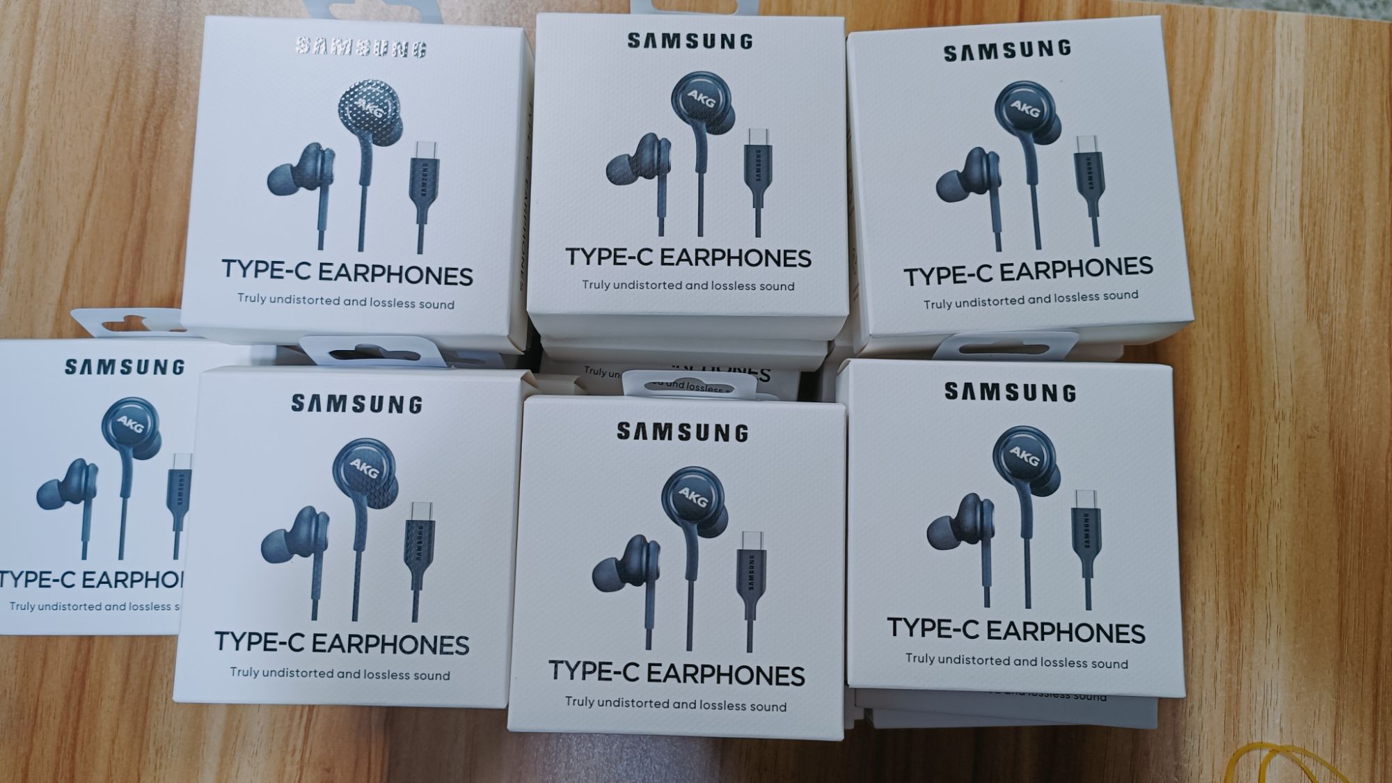 Picture of AKG Type C Stereo Earphones for all Android Mobile and Tab - Designed by AKG - with Microphone and Volume Remote Type-C Connector-Black with box by A to Z Accessories BD