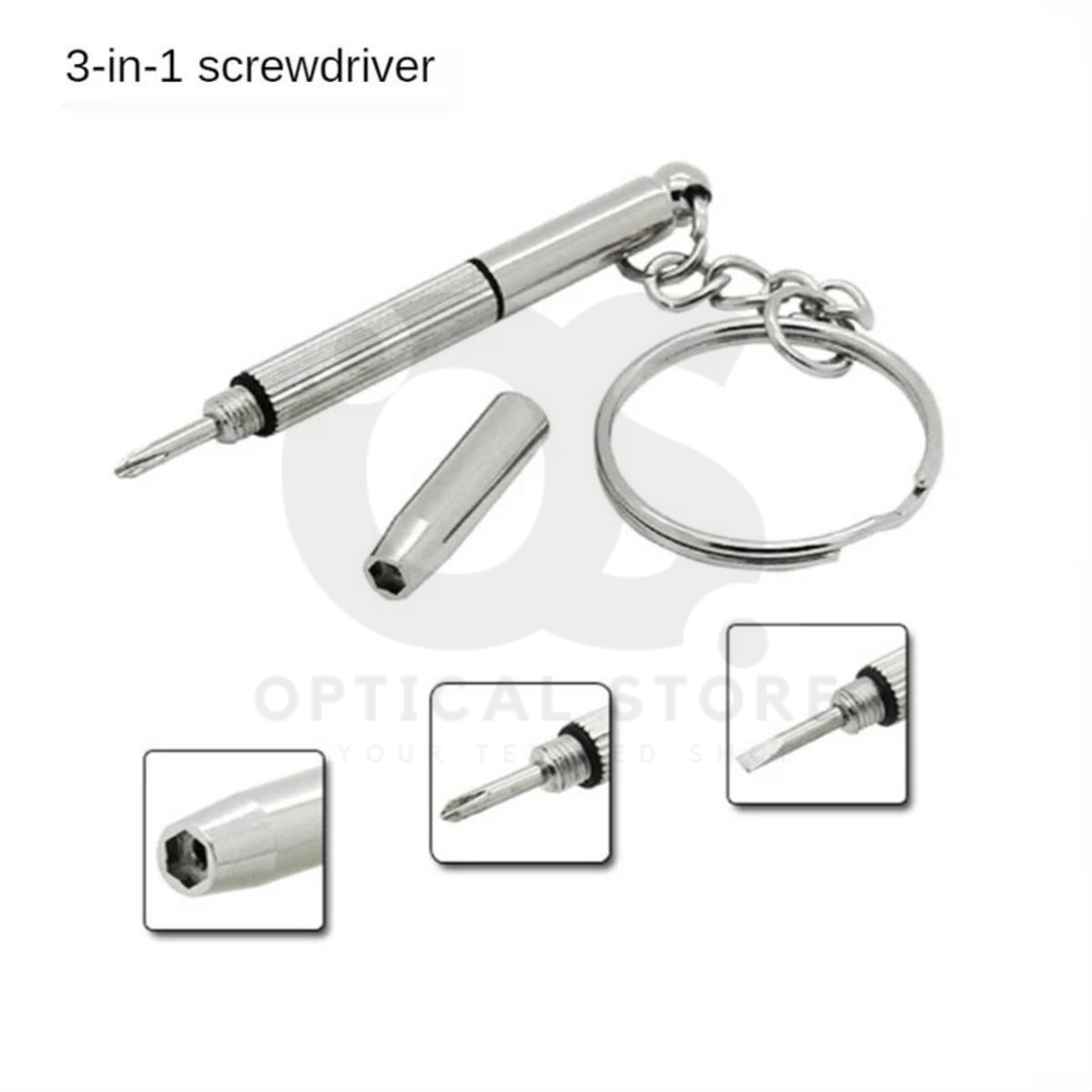 Picture of Eyeglass Screwdriver Portable Stainless Steel Keychain Screwdriver Eyeglass Sunglasses Watch Screwdriver 3 In 1 Repair Kit Tools