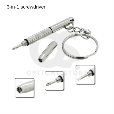 Picture of Eyeglass Screwdriver Portable Stainless Steel Keychain Screwdriver Eyeglass Sunglasses Watch Screwdriver 3 In 1 Repair Kit Tools