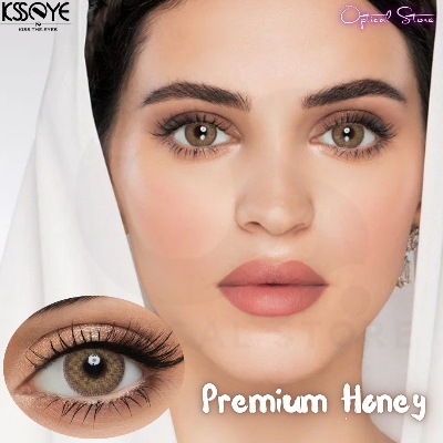 Picture of New Exclusive Ksseye Premium Honey Color Contact Lens With Travel Kit Box For Men & Women. 1pair Ksseye Premium honey Color Contact Lens For Eye fashion,and Makeup. Ksseye Premium Contact Lens.#premium.honey