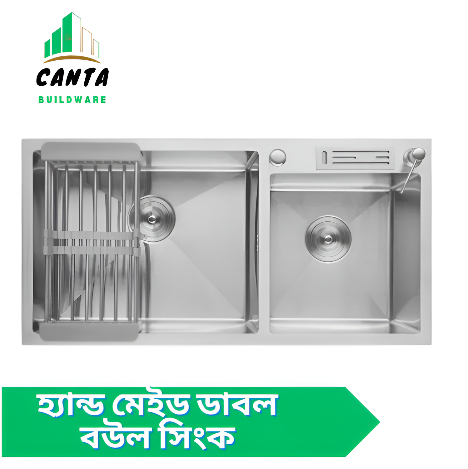 Picture of Hand Made Kitchen Sink Teka brand (Double Bowl 18x30-32")