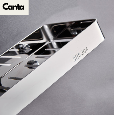 Picture of Bathroom Soap case big size adjustable two soap together Stainless steel SUS304 wall mounted Self Adhesive Drain Soap Sponge rack