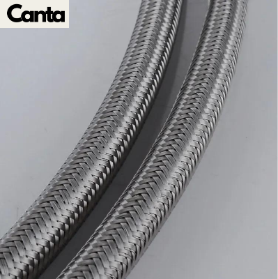 Picture of Geyser Pipe, Hose pipe QuickFlex Water Heater Connector, Water Heater Connector, Push-To-Connect, Copper, PEX, CPVC Corrugated SS Hose,24-inch, 304 Grade Stainless Steel Connection Pipe, (2 Pec. Set)